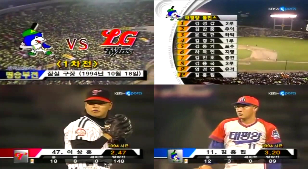 1994년 10월18일 한국시리즈 1차전. /출처=KBS n SPORTS 영상 캡처