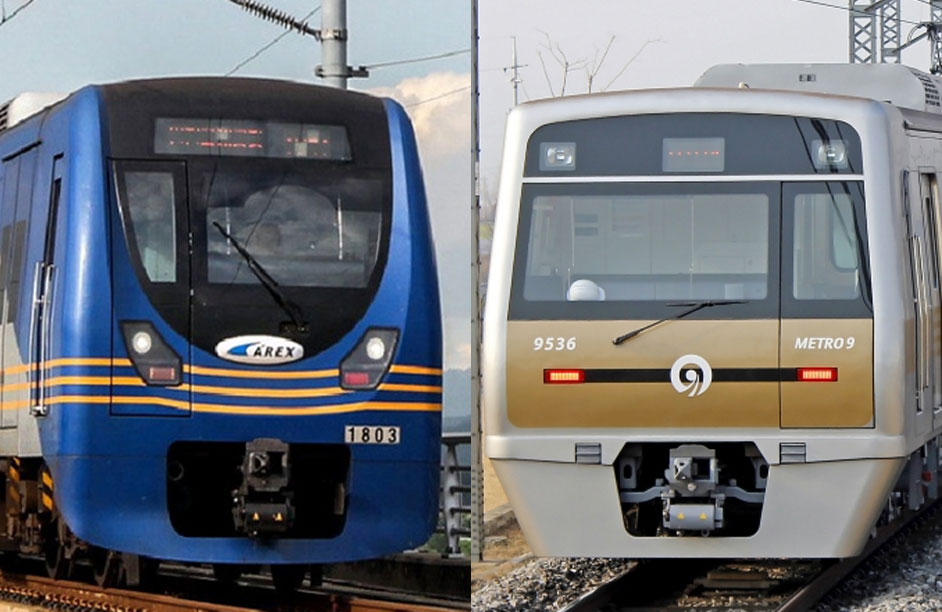 ▲ (왼쪽부터) 공항철도, 서울지하철 9호선 열차./인천일보DB
