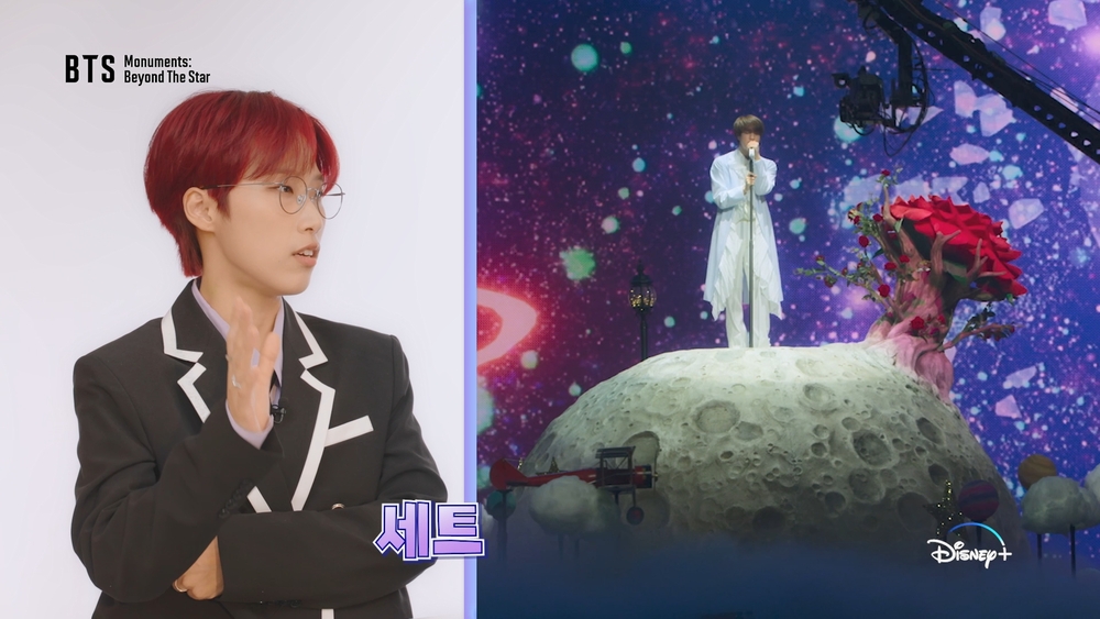 ▲ K-컬처의 대표 주자 김이나 작사가와 재재가 디즈니+ 오리지널 다큐멘터리 시리즈 ‘BTS Monuments: Beyond The Star’(방탄소년단 모뉴먼츠: 비욘드 더 스타) 작품에 대한 이야기를 나누는 ‘스페셜 코멘터리’ 영상 스틸컷. /이미지 제공=디즈니+