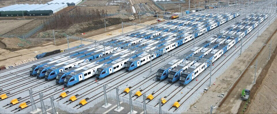 ▲ 차량기지에서 배차를 기다리는 GTX-A노선 열차들. /출처=GTX-A 홈페이지