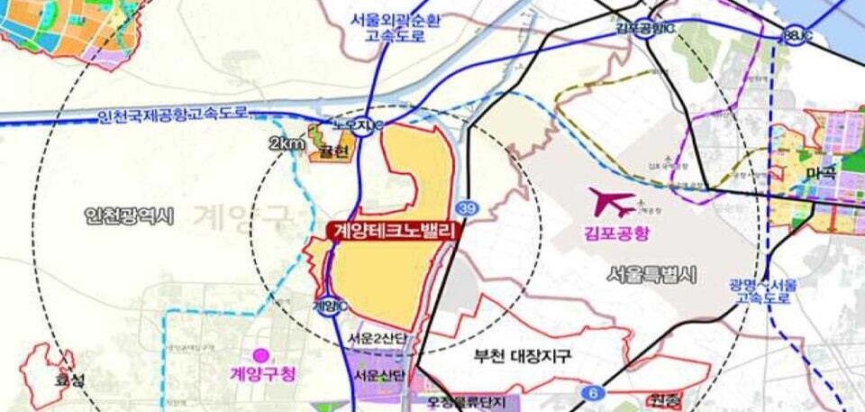 ▲ 인천 계양테크노밸리 위치도. /자료=인천도시공사