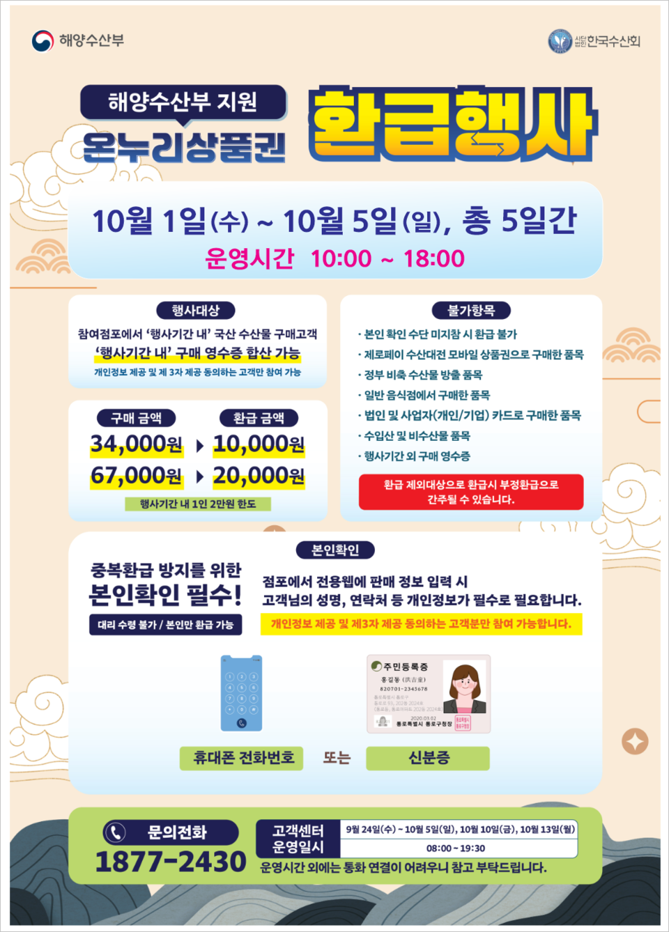 ▲ 온누리상품권 환급행사 안내문 /사진제공=구리농수산물공사