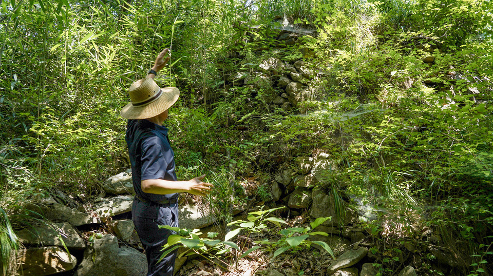 ▲ 지난 7월 11일 인천 옹진군 덕적면 문갑리 옹기 가마터 앞에서 이충환 문갑리 이장이 북방식 오름가마의 구조를 설명하고 있다. /조연우 인턴기자 bonun@incheonilbo.comㅁ