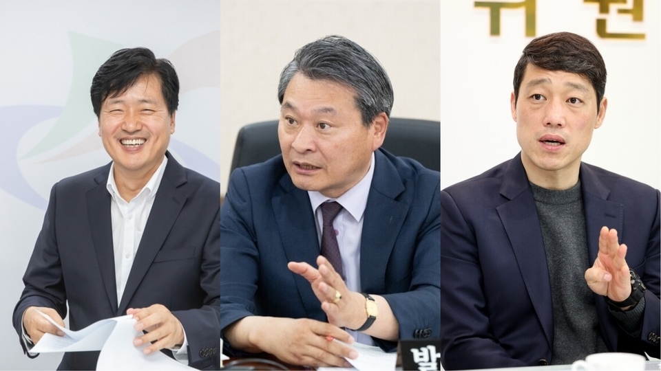 ▲ (왼쪽부터) 강범석 서구청장, 김유곤 시의원, 이용창 시의원.