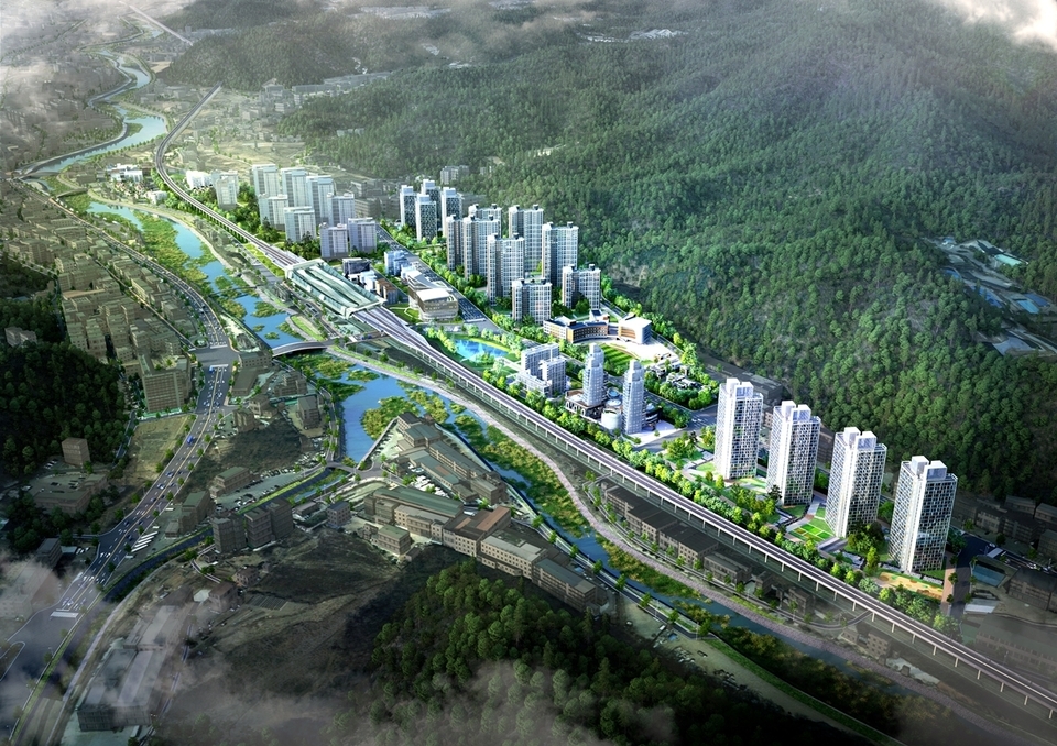 ▲ 광주시가 추진하는 곤지암역세권(2단계) 도시개발사업 구역 조감도. /사진제공=광주시