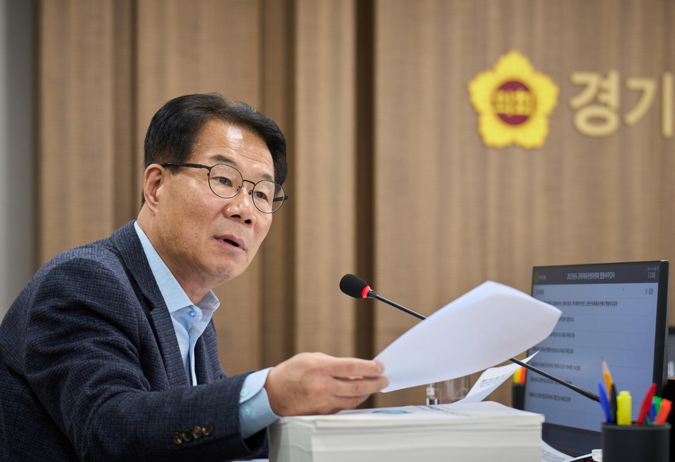 ▲ 경기도의회 문화체육관광위원회 유영두(국힘·광주1) 부위원장 행정사무감사 진행 모습. /사진제공=경기도의회