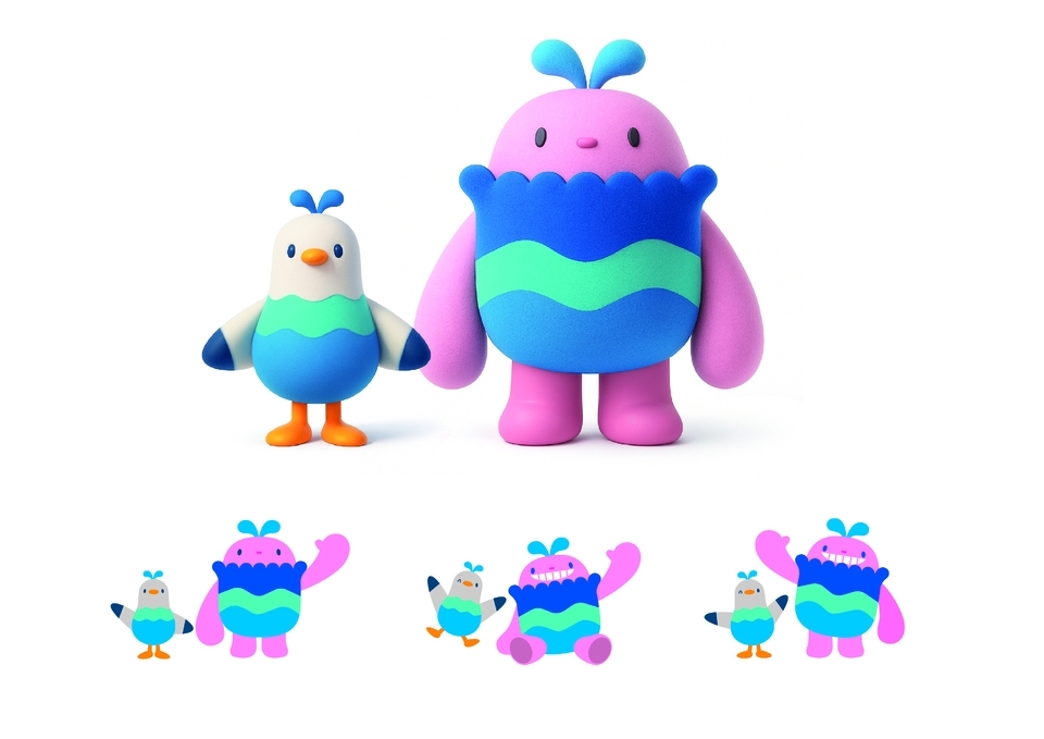 ▲ 제물포구 캐릭터인 바다와 땅의 정령 ‘거신’과 포구를 수호하는 ‘아기 갈매기’ /사진 제공=동구