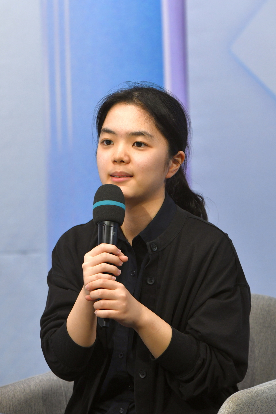 ▲ 제4기 효림배에서 우승을 차지한 뒤 인터뷰 중인 스미레 4단. 사진제공=한국기원